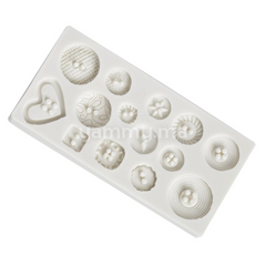 Moule Silicone pate a sucre 14 Boutons Divers