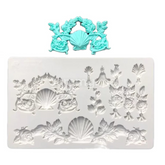 Moule Silicone 8 Fleurs et Coquillages