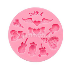 Moule Silicone pour pate a sucre coeur sucette I Love You