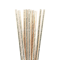 25 Pailles Papier pour Cake Pops Cuivre Métallisé