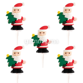 Sapin de Père Noël 5 cm pour Décor de Bûche de Noël (x5)