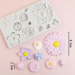 Moule Silicone 10 Fleurs pate a sucre