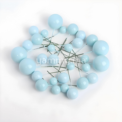 SET. 20 Décorations de Gâteau en Forme de Boules Bleu