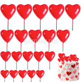 SET. 20 Décorations de Gâteau en Forme de Coeurs Rouge