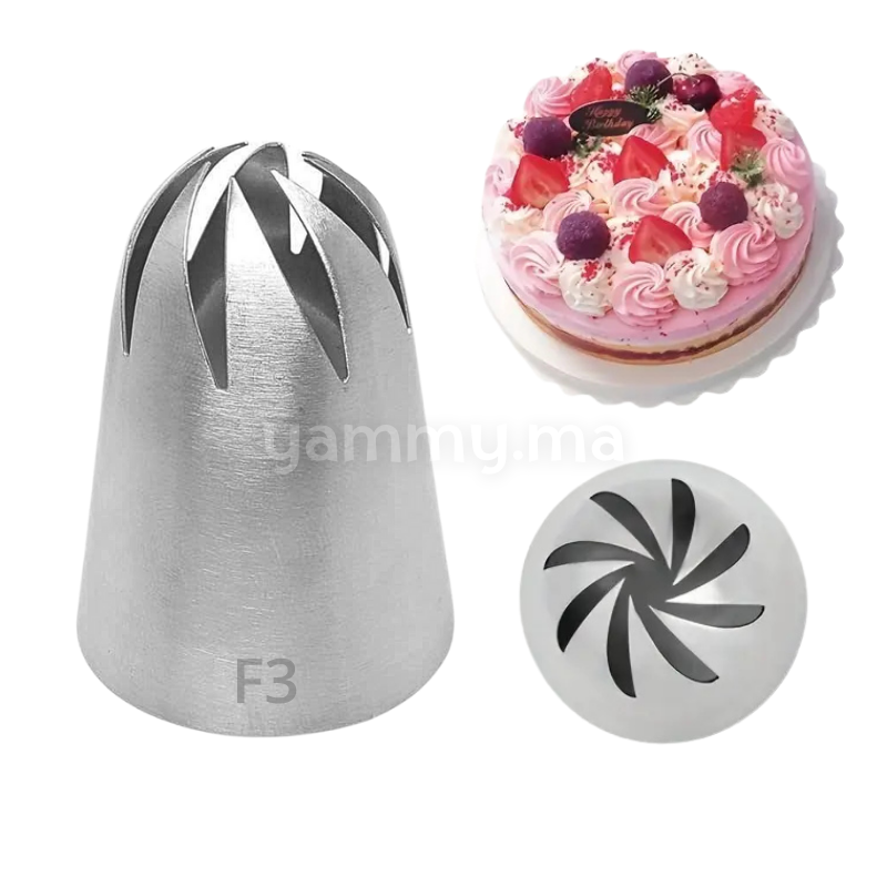 Douille Pâtisserie Inox Fleur 8 dents Ø 26 mm N° F3