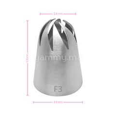 Douille Pâtisserie Inox Fleur 8 dents Ø 26 mm N° F3