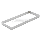 Cercle à Tarte Rectangulaire Perforé Inox 10cm x 29cm x h 2cm