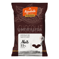 Chocolat de Couverture Noir 55% Pistoles 1.5kg - Aiguebelle