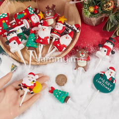 Cadeau de Père Noël 5.6 cm pour Décor de Bûche de Noël (x5)