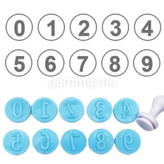 SET. 10 Tampons Embosseurs Chiffres