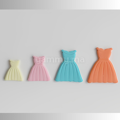 SET. 4 Emporte-pièces avec Poussoir Robes