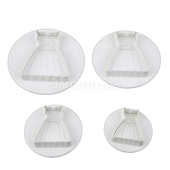 SET. 4 Emporte-pièces avec Poussoir Robes