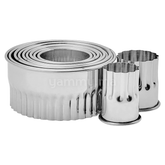 SET. 12 Emporte-pièces Ronds en Inox Hauteur 5 cm