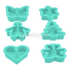 SET. 6 Emporte-pièces Papillon Etoile Sapin Coeur Homme