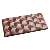 Moule Chocolat en Polycarbonate Tablette Facette 80 gr (x3) "CW2448" - Chocolate World