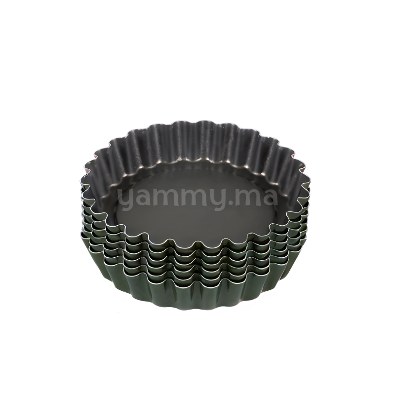 SET. 6 Moules anti-adhésif à Tartelettes 10cm - Lamacom