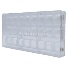 Moule Chocolat en Polycarbonate Sphère Carrée Facette "CW12062" - Chocolate World