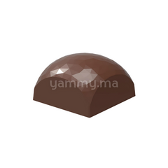 Moule Chocolat en Polycarbonate Sphère Carrée Facette "CW12062" - Chocolate World