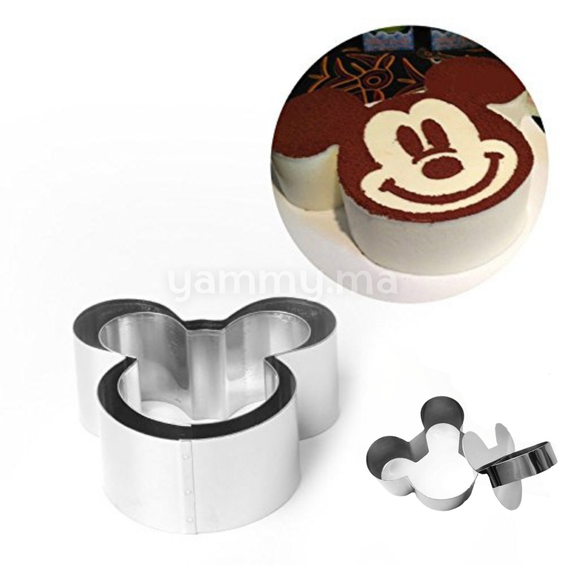 SET. 2 Moule en Inox a Mousse Individuel Mickey Mouse