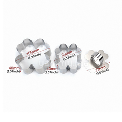 SET. 3 Moule en Inox a Mousse Individuel Fleur