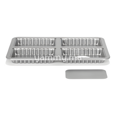 Moule à Tartelette Rectangulaire Fond Amovible 4 cavités Silver-Top - Patisse 03571