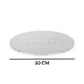 Présentoir et Support Gâteau Cake Board Rond Ø 30 cm Argent