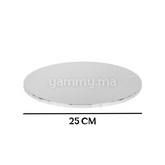 Présentoir et Support Gâteau Cake Board Rond Ø 25 cm Argent
