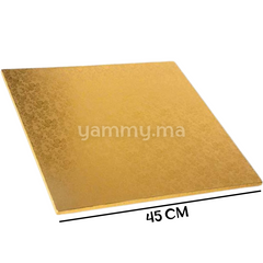 Présentoir et Support Gâteau Cake Board Carré 45 cm OR