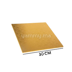Présentoir et Support Gâteau Cake Board Carré 30 cm OR