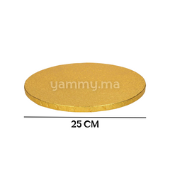 Présentoir et Support Gâteau Cake Board Rond Ø 25 cm OR