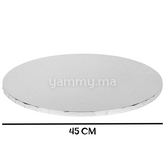 Présentoir et Support Gâteau Cake Board Rond Ø 45 cm Argent
