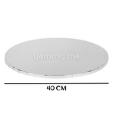 Présentoir et Support Gâteau Cake Board Rond Ø 40 cm Argent