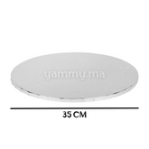 Présentoir et Support Gâteau Cake Board Rond Ø 35 cm Argent