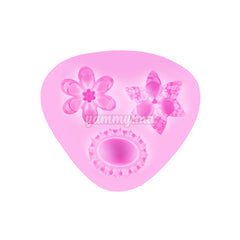 Moule Silicone 2 Fleurs et Diamant