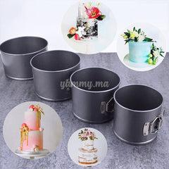 Ens. de 4 Moules à Charnière Rond 12/14/16/18*H 10.5 cm