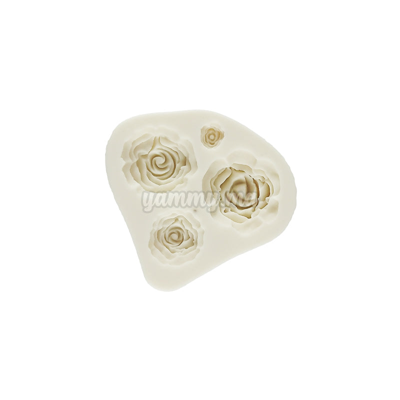 Moule Silicone 4 Roses Fleurs