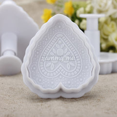 Set 3 Emporte-piecès avec Poussoir Coeur