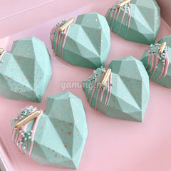 Moule Silicone 3D 6 Coeurs Géométrique