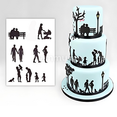 SET. 10 Emporte-pièces Silhouettes Famille, Mariage, Naissance