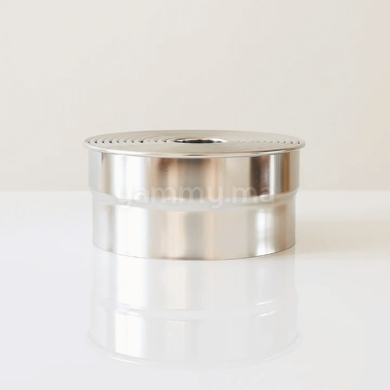 SET. 12 Emporte-pièces Ronds Simples en Inox Hauteur 5cm