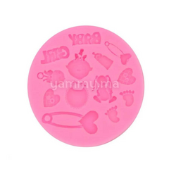 Moule Silicone Thème Bapteme Baby Girl