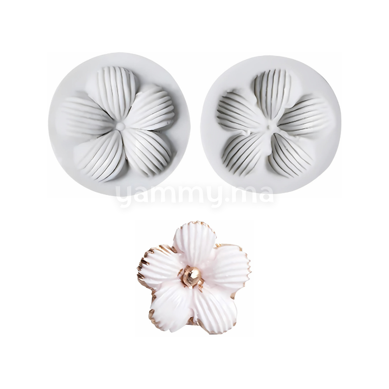 SET. 2 Moules Silicone Fleur de Prunier 3D