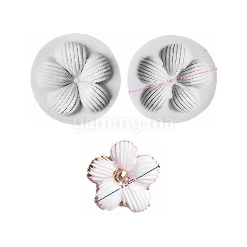 SET. 2 Moules Silicone Fleur de Prunier 3D