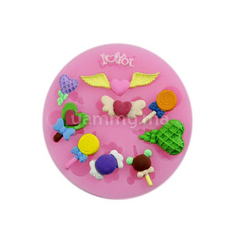Moule Silicone pour pate a sucre coeur sucette  I Love You