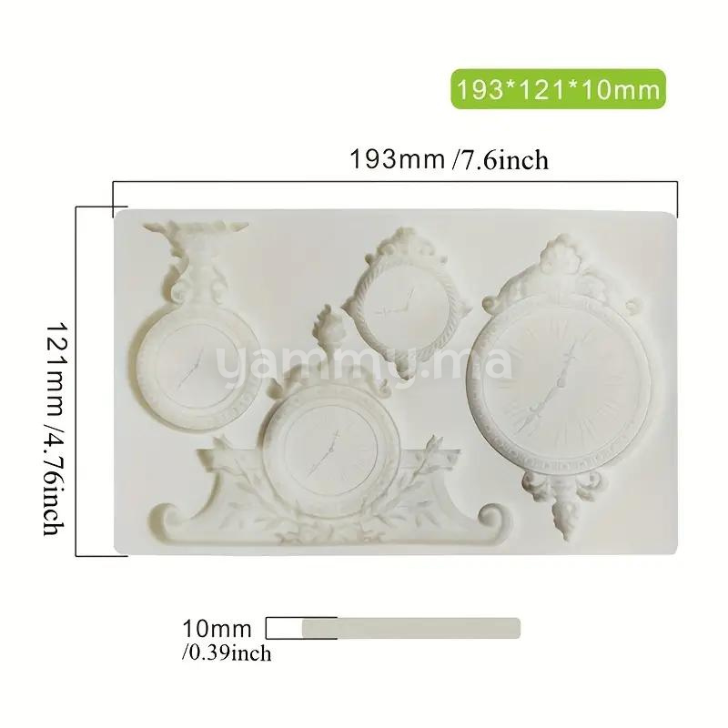 Moule Silicone en forme d'Horloge de Table Rétro