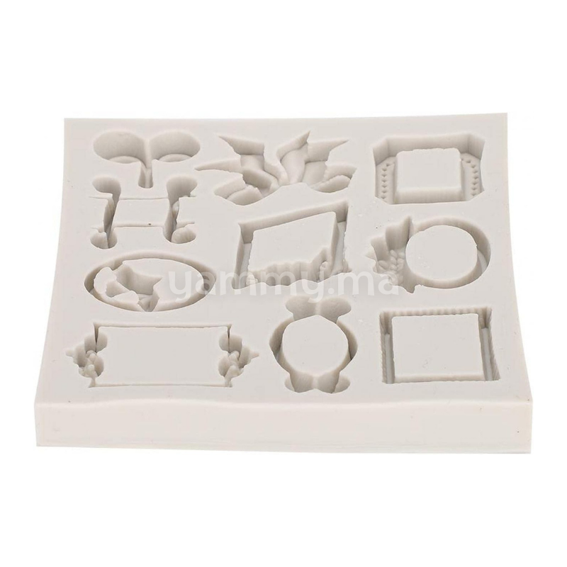 Moule Silicone 8 Mini Cadres  pate a sucre