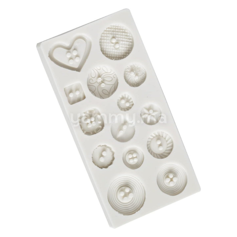 Moule Silicone pate a sucre 14 Boutons Divers