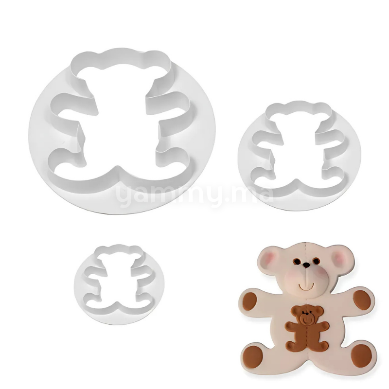 SET. 3 Emporte-pièces Ours en Peluche