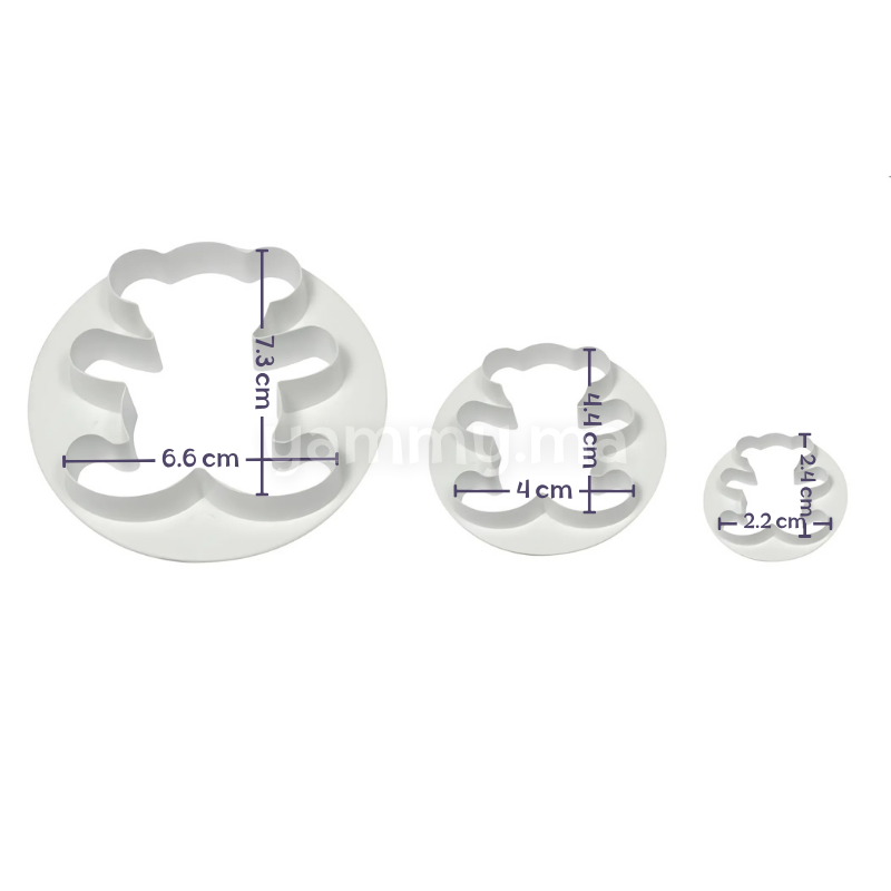 SET. 3 Emporte-pièces Ours en Peluche