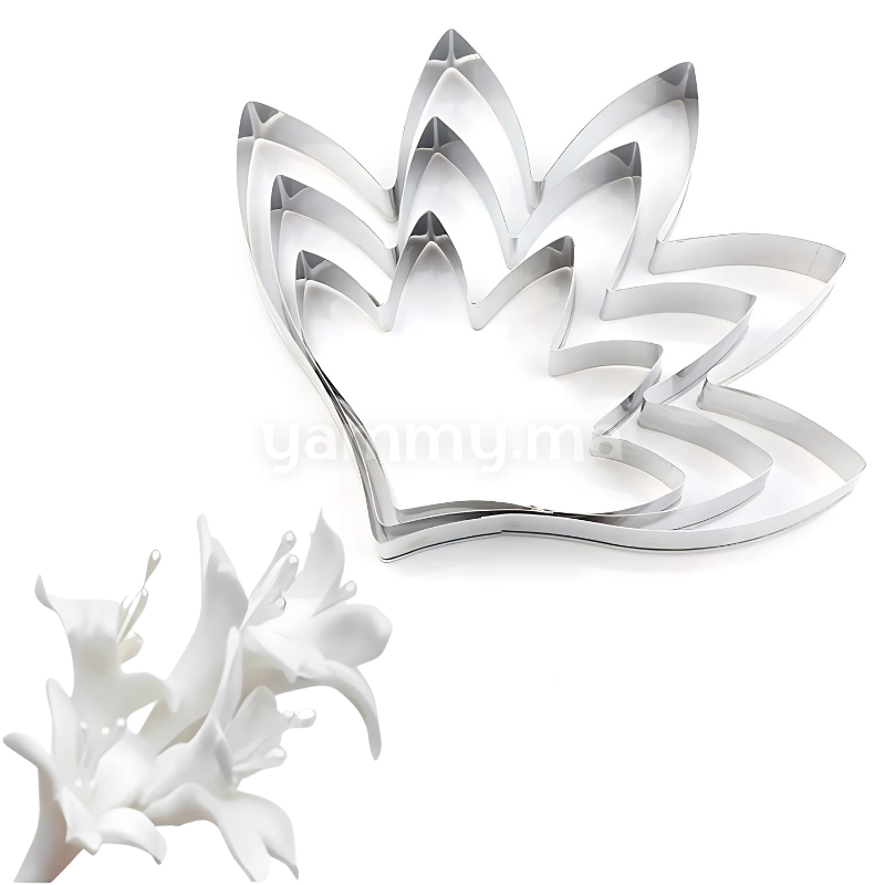 SET. 3 Emporte-pièces Pétales de Tubéreuse en Inox